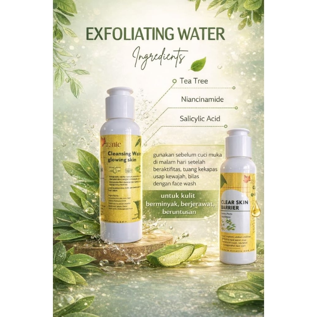 EXFOLIASI WATER TEA TREE ZEYN SKINCARE CLEANSER