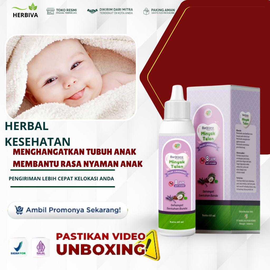 Minyak Telon Bariklana Asli Herbal Alami | Minyak Telon Bayi Dan Anak | Hangat Tahan Lama, Bantu Ken