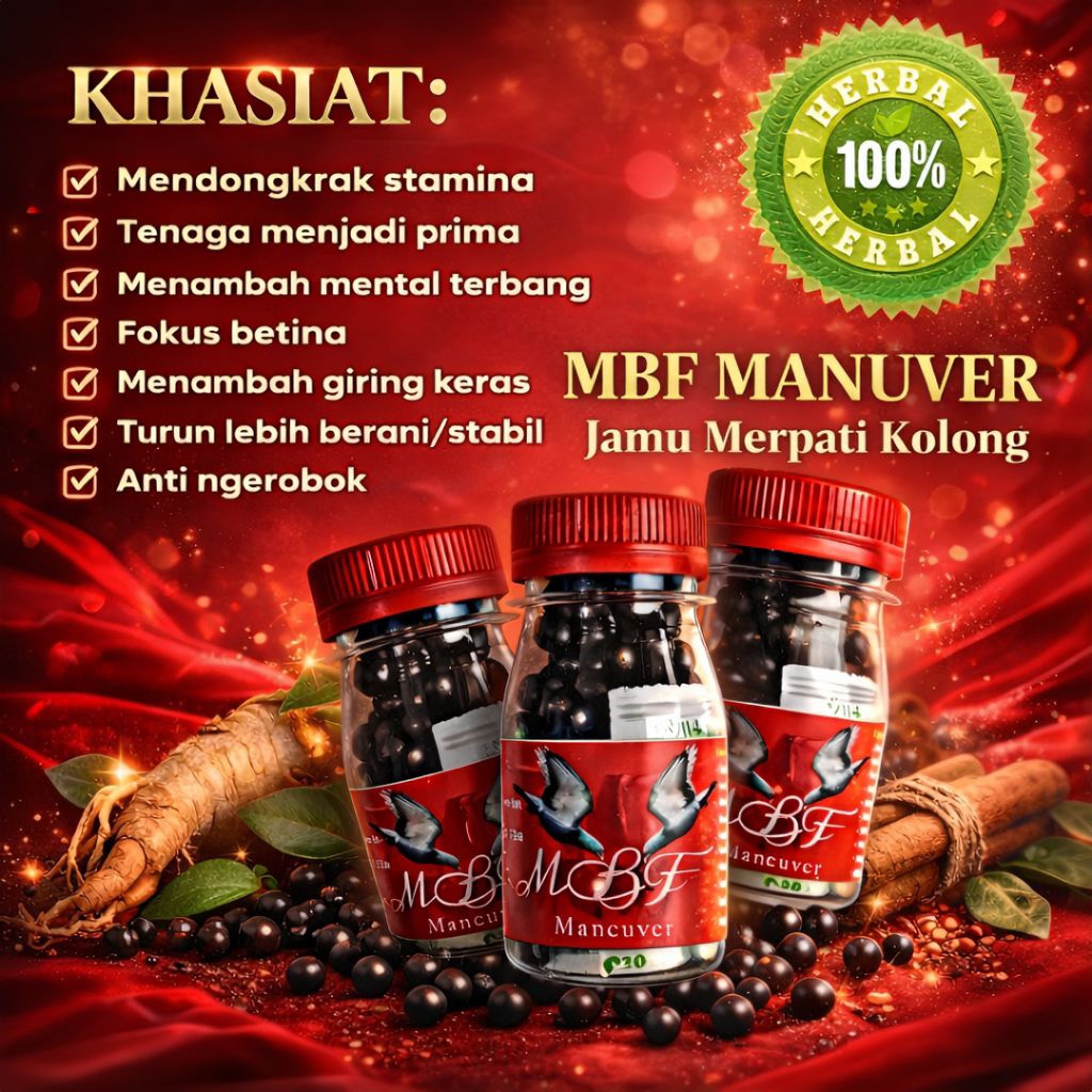 MBF JAMU MERPATI MANUVER ISI 100 BUTIR losdor super NGEBOOM stut dor sarang walet ginseng teki pil e