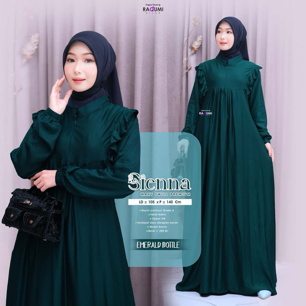 Raqumi Hijab// Gamis rayon premium// Sienna Maxy Twill ori by Raqumi hijab