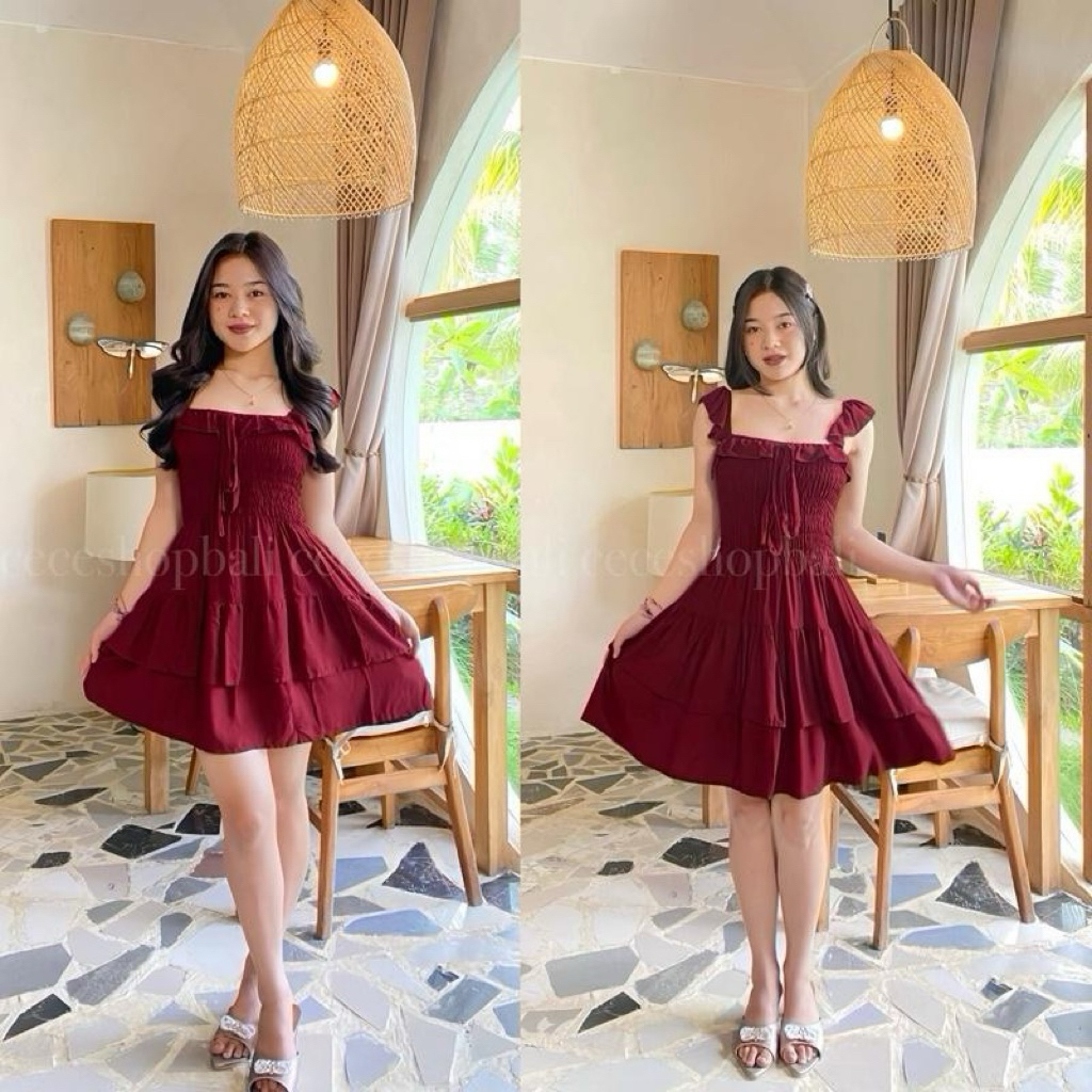 Aurel dress pendek wanita //mini dress bahan rayon premium