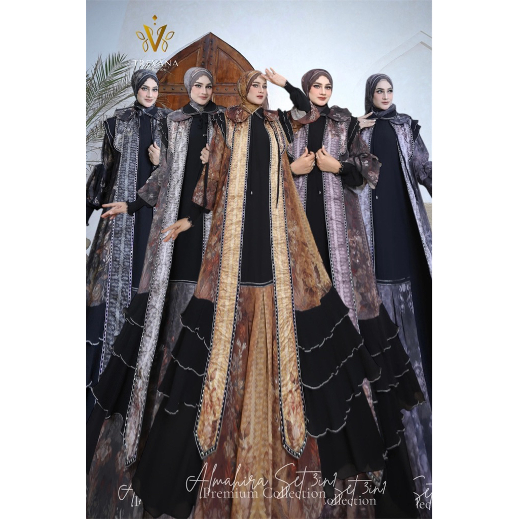 ALMAHIRA SERIES GAMIS SET OUTER & SCARF By Trevana Syari Cantik Beningwidayati