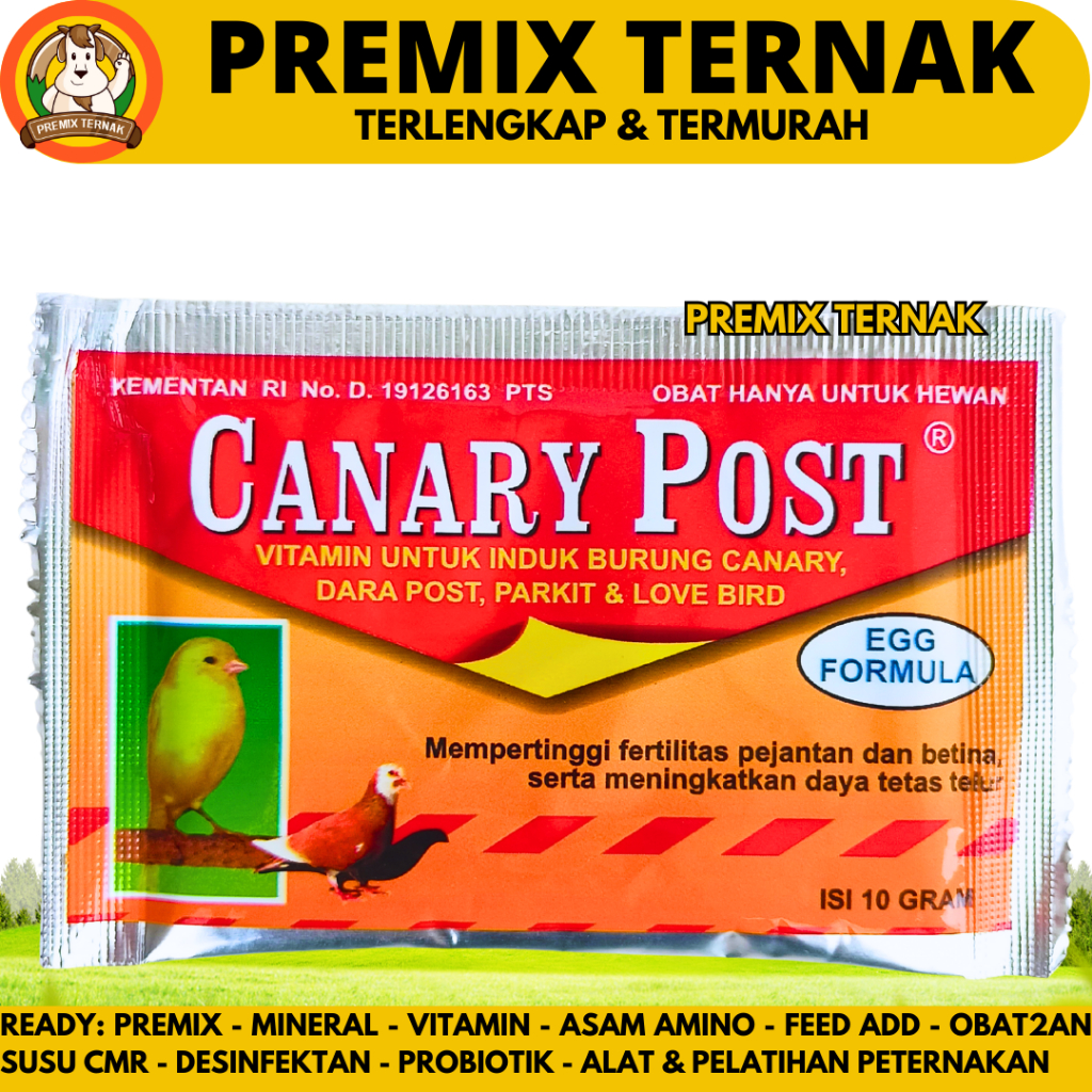 CANARY POST 10 Gram - Vitamin Indukan Burung Merpati Kenari Lovebird