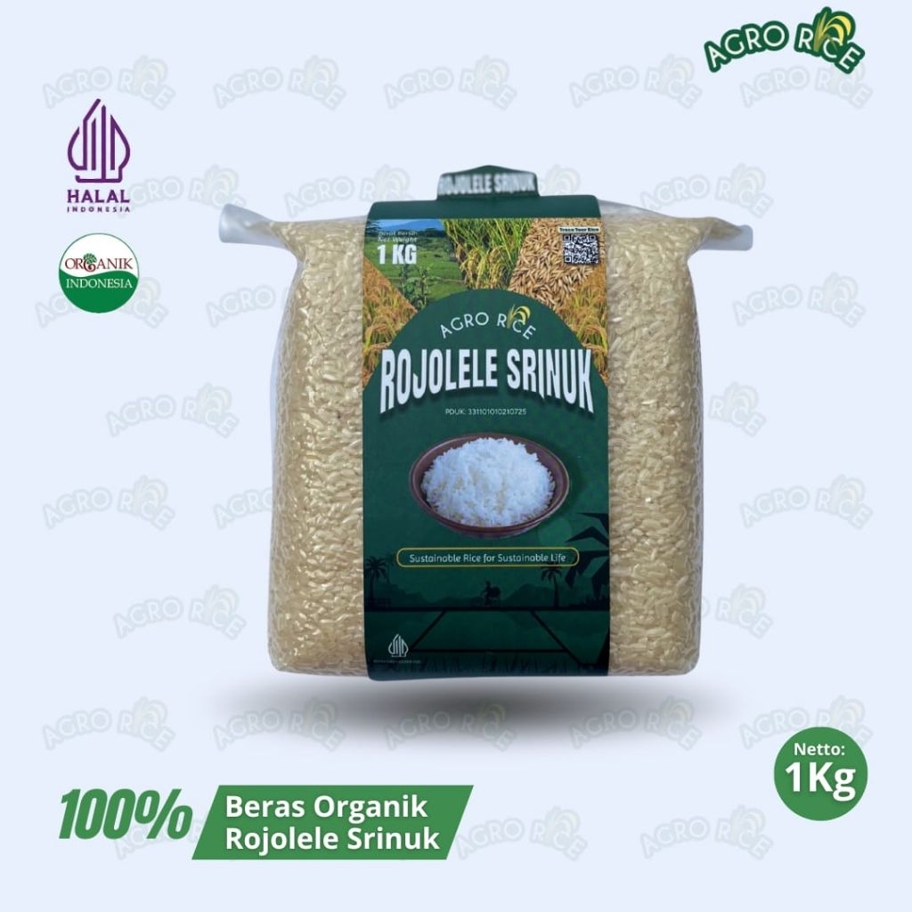 Beras Rojolele Srinuk Organik Agro Rice 1KG (Vakum)