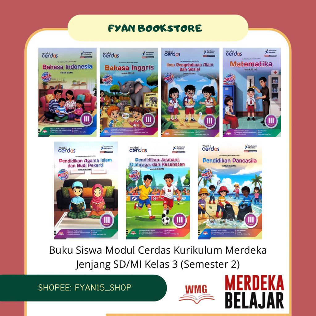 Fyan Book Store: Buku Modul Cerdas Kelas 3 SD/MI Pendekatan Deep Learning Kurikulum Merdeka Tim Publ