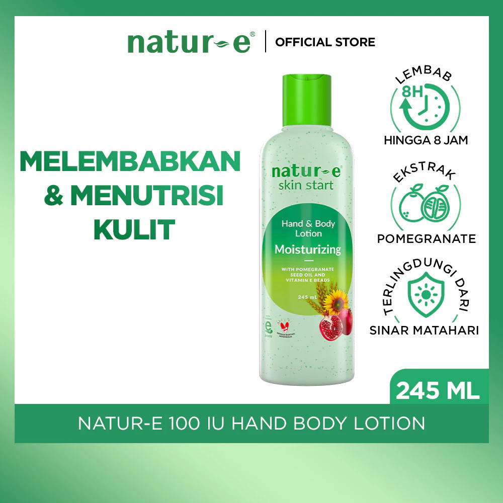 Natur-E Skin Start Hand & Body Lotion Moisturizing 245ml - Untuk Kulit Kering | Vitamin E dan Ekstra