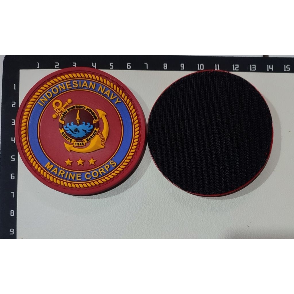 Patch Rubber Velcro / Tempelan Karet Logo Marinir