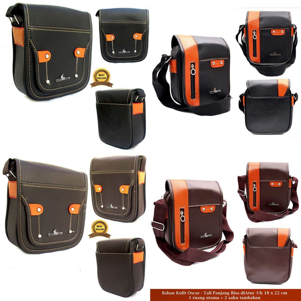 Sling bag Tas Kulit selempang Pria Boxy Oscar Mini