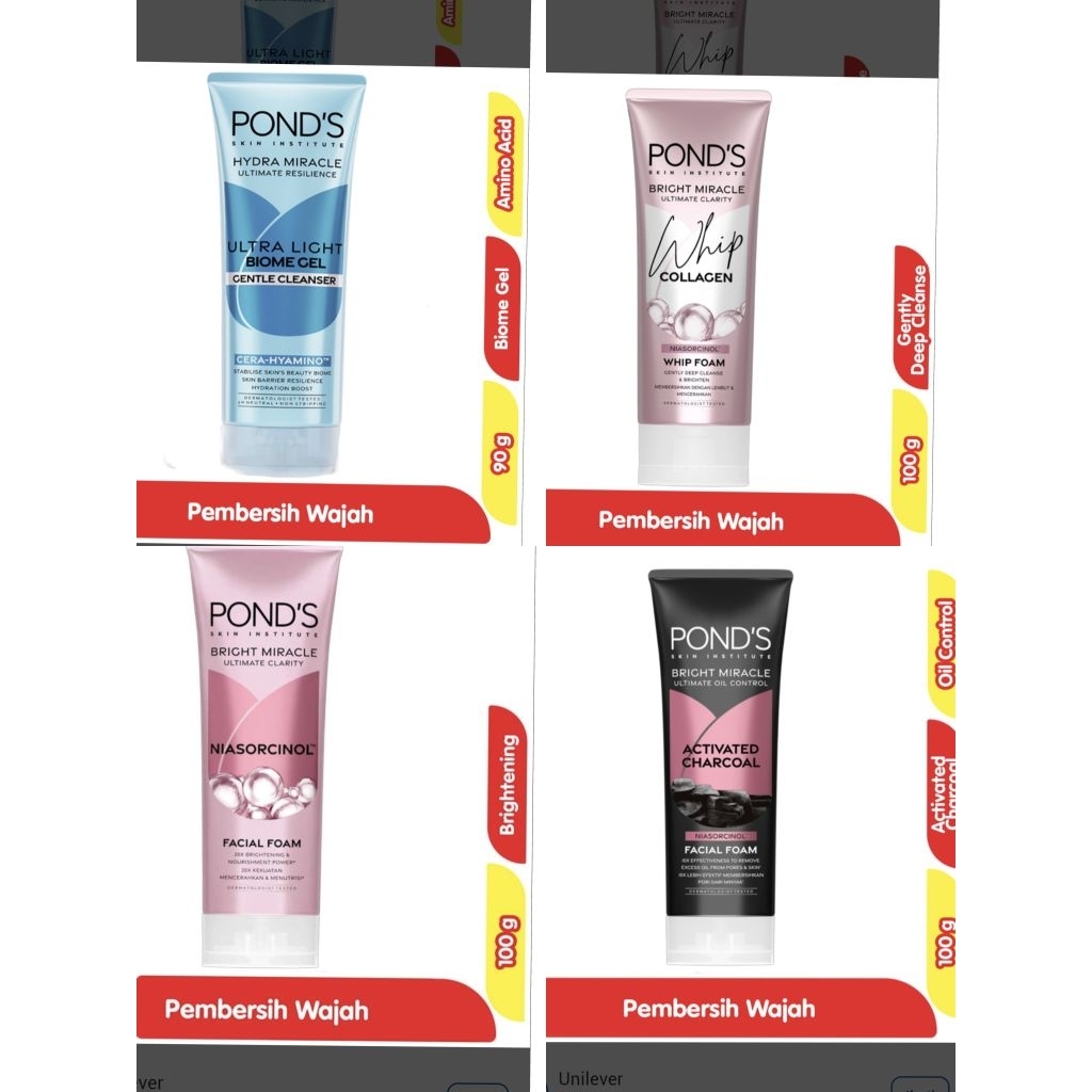ponds facial foam sabun cuci muka NIASORCANOL PINK 100gr
