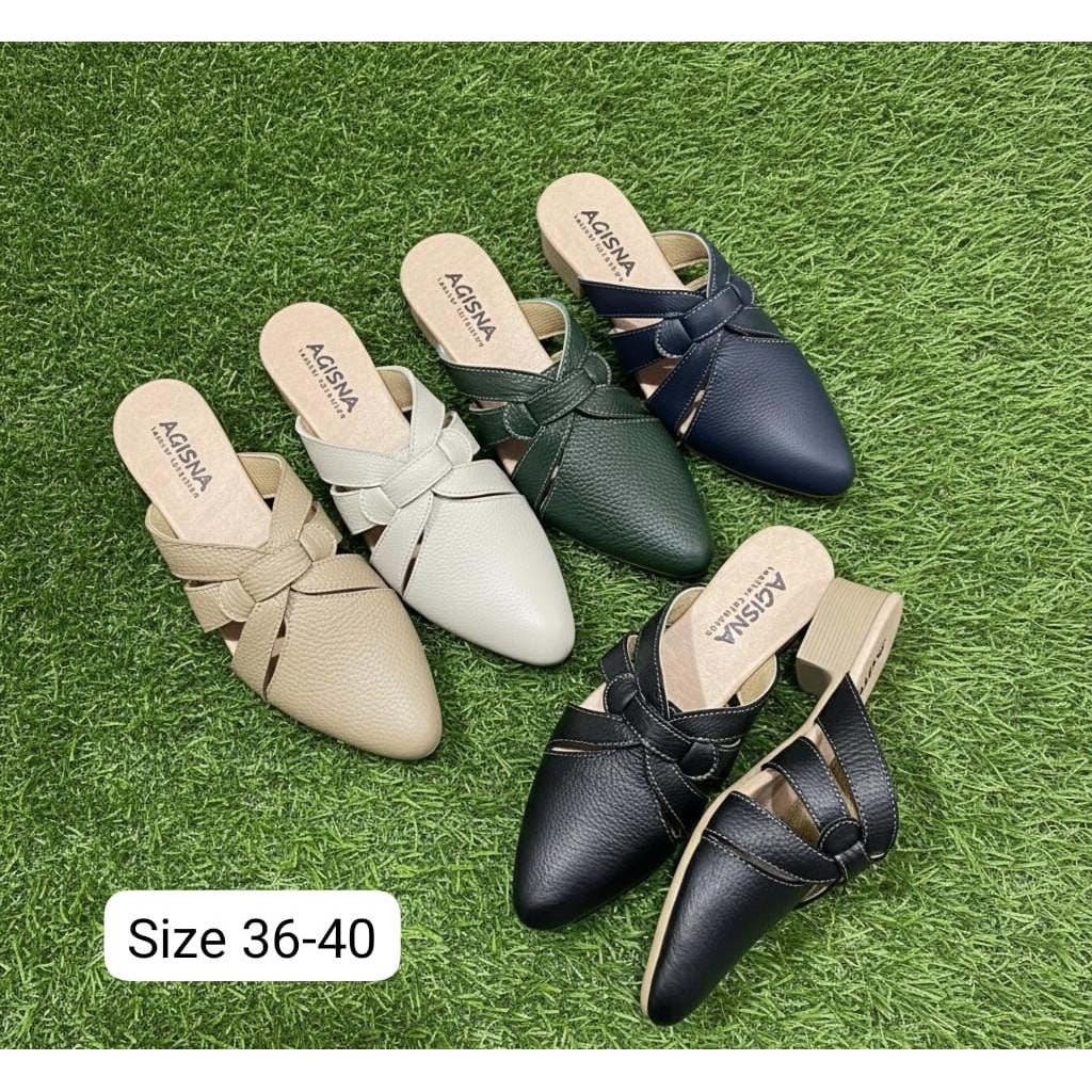 SEPATU SANDAL WANITA TUTONG AGISNA 1 KULIT SAPI ASLI