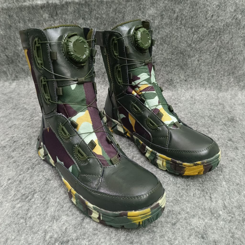 Sepatu PDL Loreng Brimob Tali Putar / Sepatu PDL Loreng Brimob