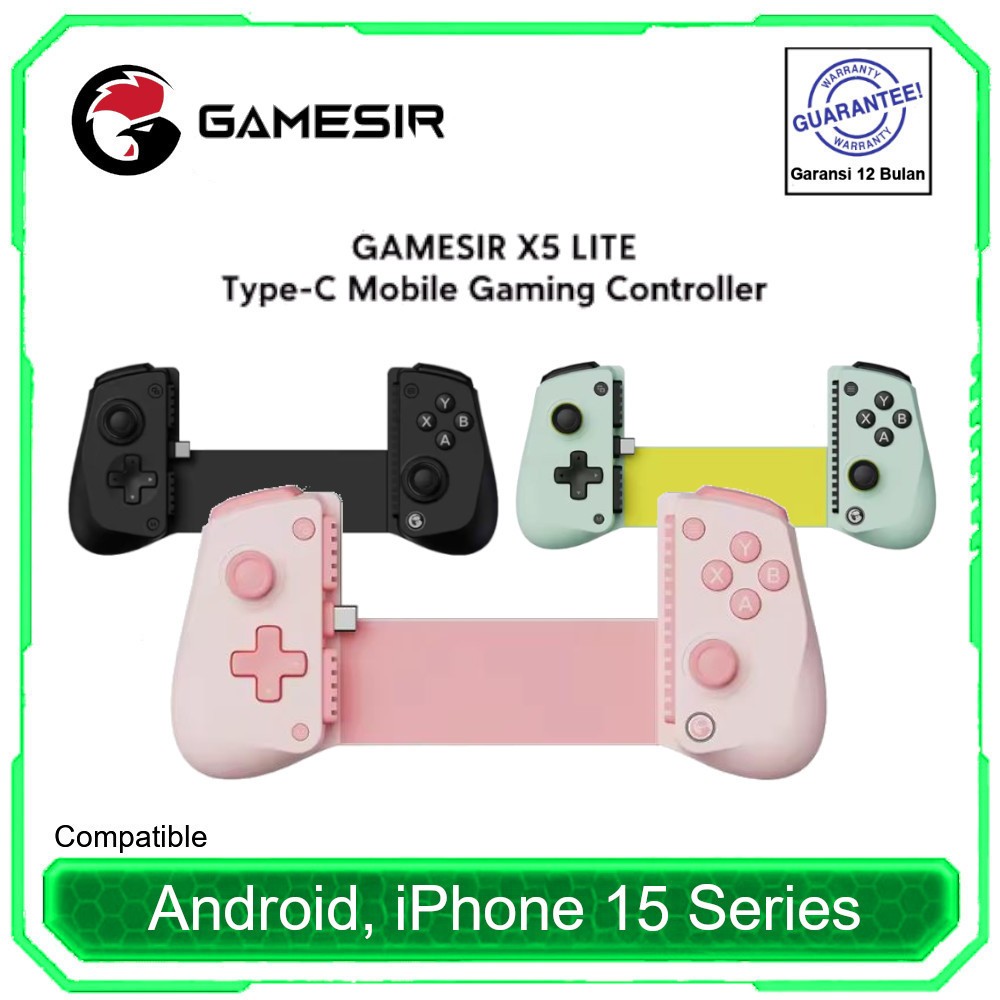 GameSir X5 Lite Type C Mobile Gaming Controller Hall Effect Stick Gamepad for Android iPhone 15 Seri