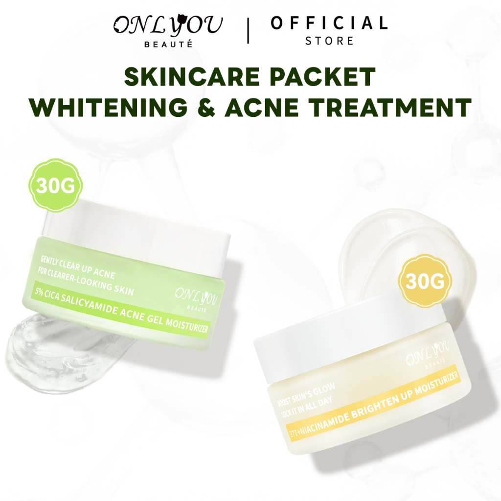ONLYOU Upgrade Skincare Packet 5% Centella Salicyamide Acne Treatment & 377+ Whitening essence cream
