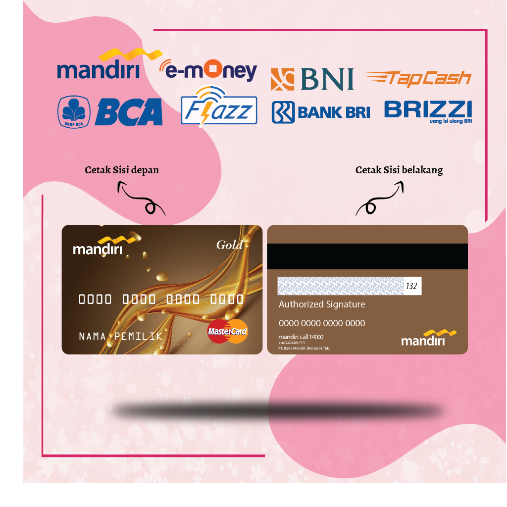 EMONEY E TOLL CREDIT CARD PLATINUM / GOLD MANDIRI FLAZZ BCA GEN 2 BNI TAPCASH BRIZZI BRI 2 SISI