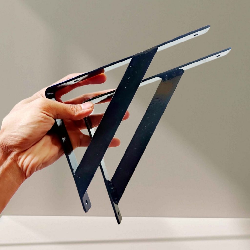 Rak Besi Siku Penyangga Dinding dengan Besi Tebal 3mm Braket siku rak dinding Besi siku rak gantung 