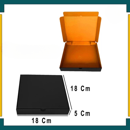 Dus Kue Box Pizza Kotak Makanan Box Lipat 18x18x5 cm Kardus Hitam Coklat