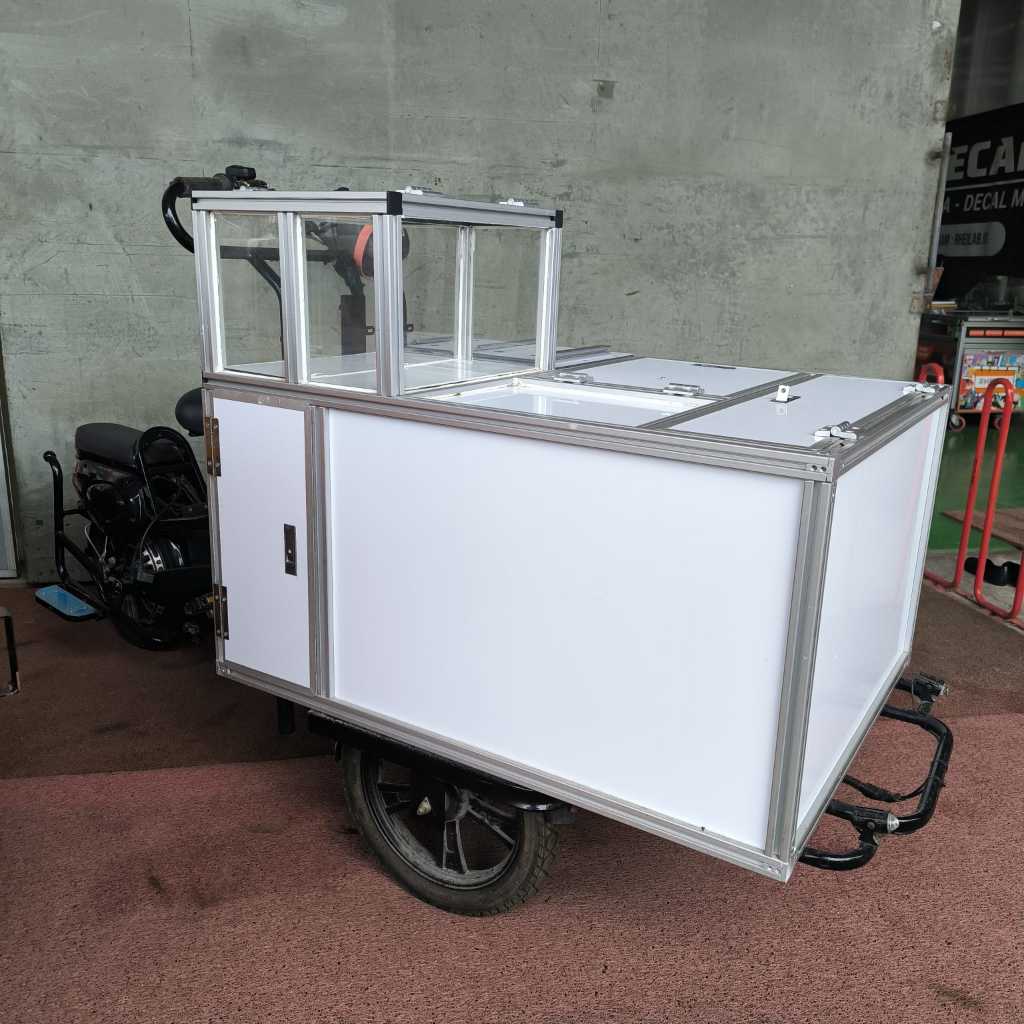 SELIS - Gerobak Listrik Pujasera 1 Box AlumX / Gerobak Kopi / Gerobak Kue / Gerobak Roti / Gerobak M