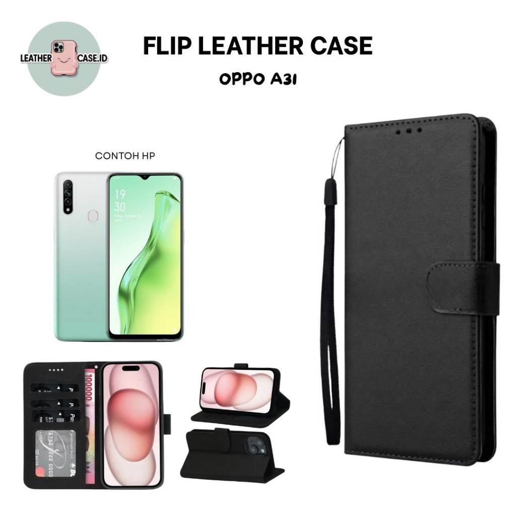 Flip Case Dompet Kulit Oppo A31 2020 / Wallet Leather Cover Magnet / Casing HP Stand Slot Kartu