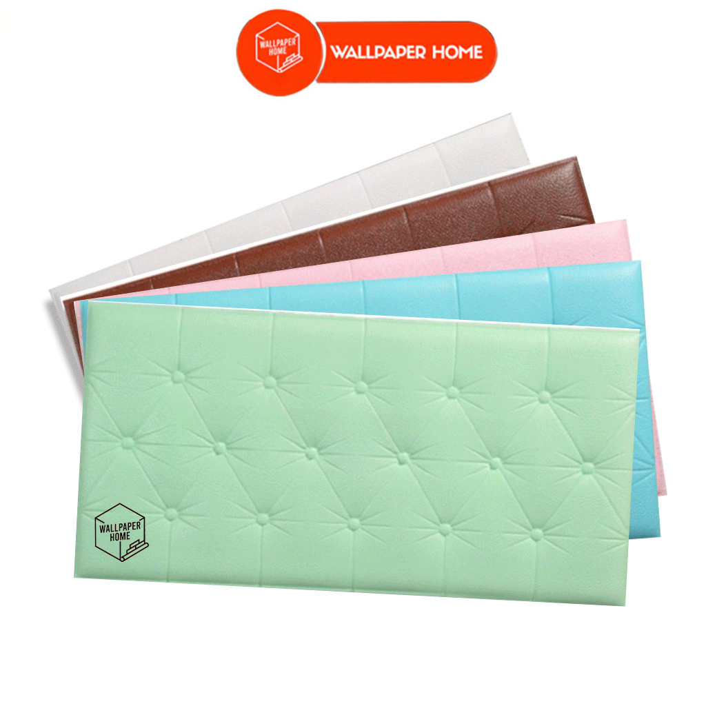 WALLPAPER HOME Foam 3D (30x60 cm Tebal 6 mm) Headboard Bed Wall Sticker Dinding Walpaper Busa Tebal