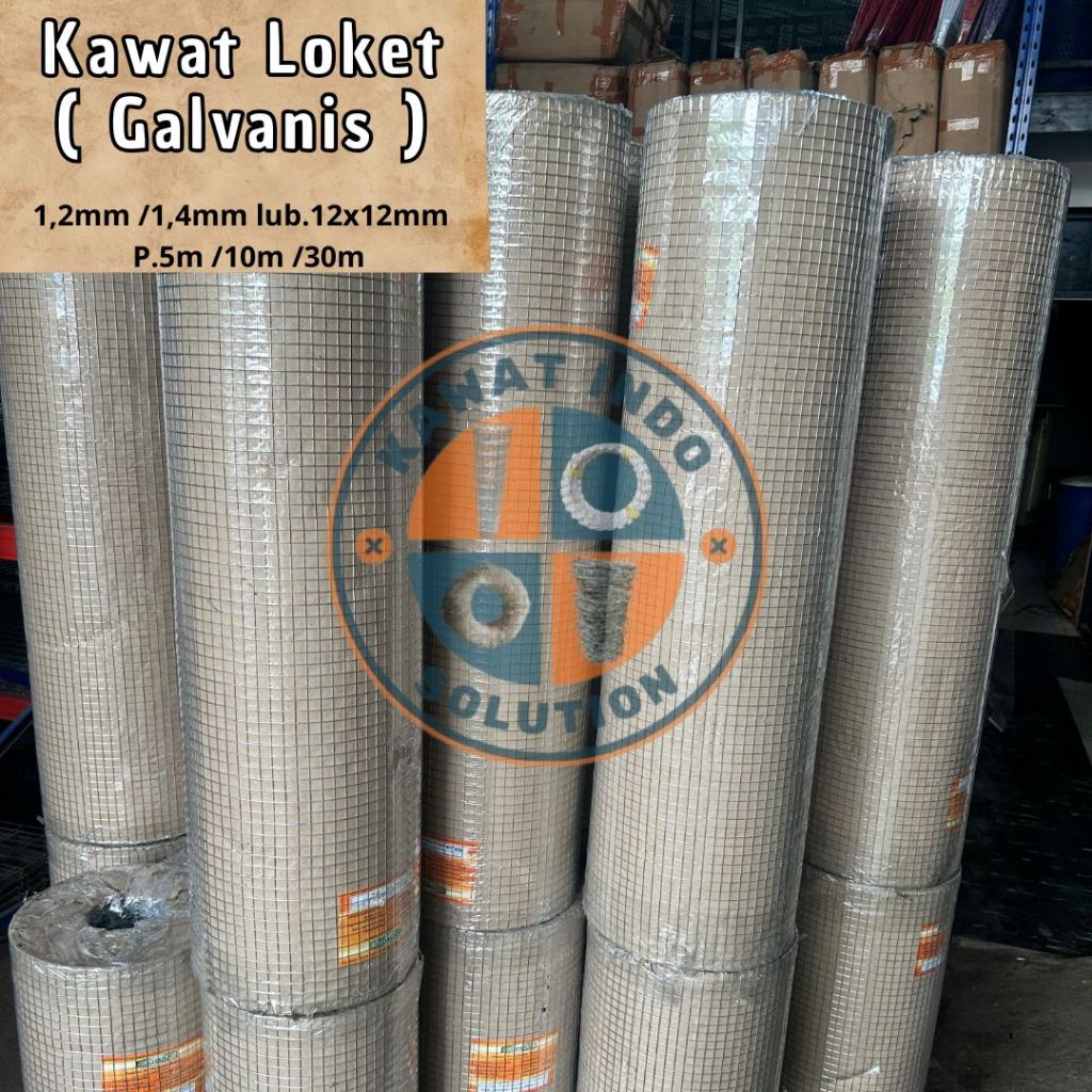 Kawat Loket Galvanis 1/2inch - 10meter ketebalan 1,2mm dan 1,4mm.