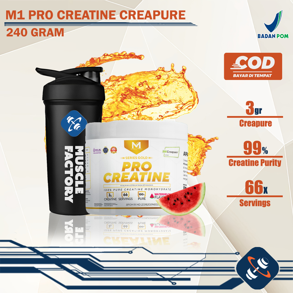 M1 Musclefirst Pro Creatine Creapure 240 Gram Suplemen Fitness Kreatin
