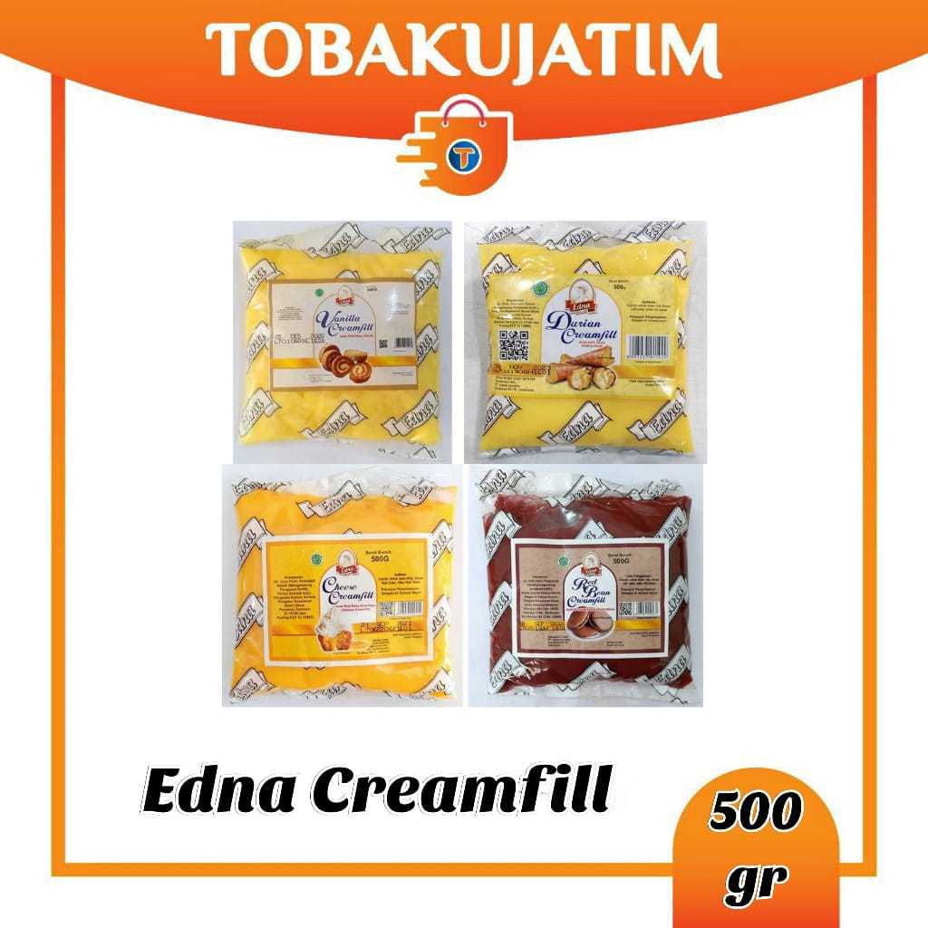 SELAI EDNA Creamfill VANILLA 500 gr SACHET ORI isian roti topping