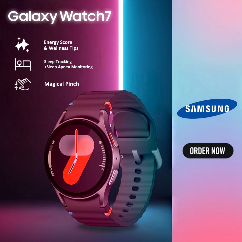 Flash Sale ORI Samsung Galaxy Watch 7 44mm Bluetooth AI Smartwatch Android IOS LED HD Screen IP68 Wa