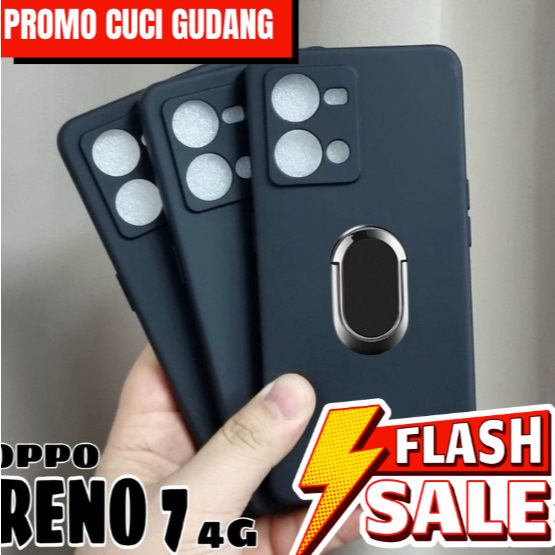 PROMO CUCI GUDANG DISKON Case Realme 5i 5 Pro Oppo Reno 7 4G 5G Soft Case Macaron Ring Black Matte C