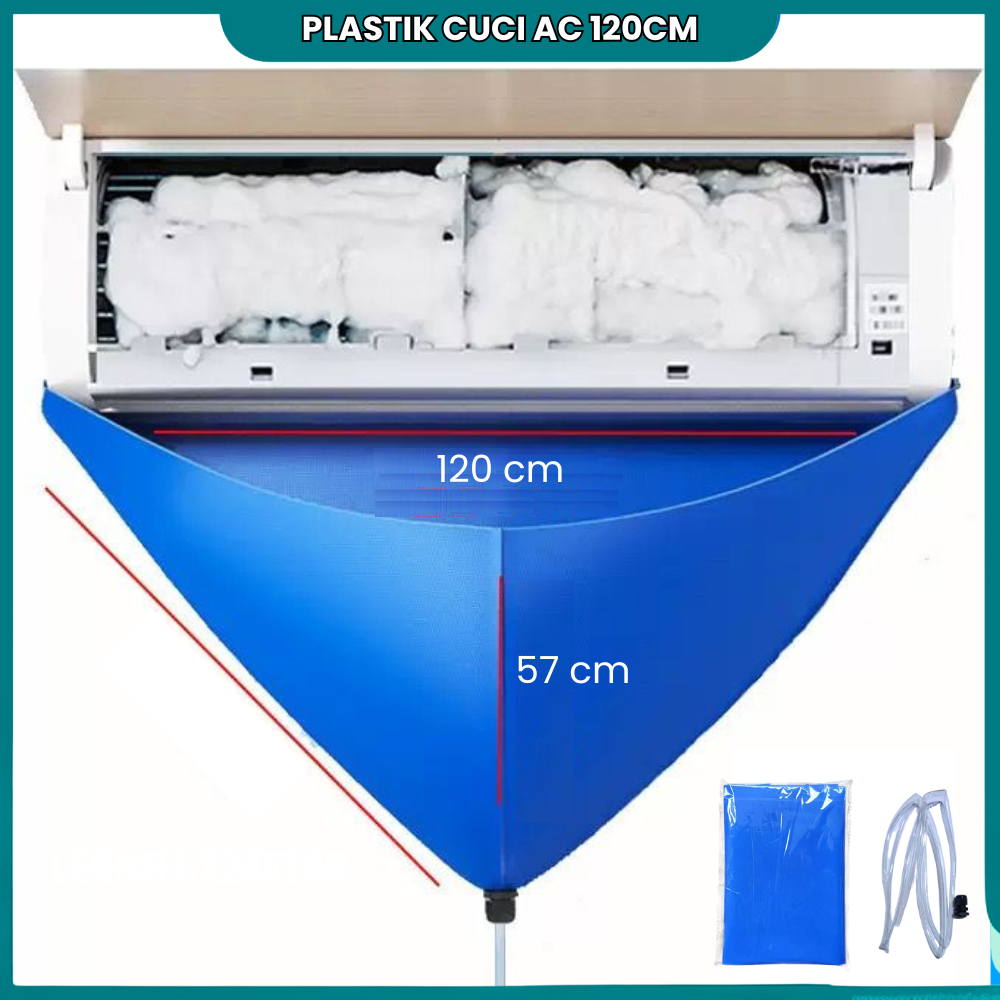 Plastik Cuci Air AC Penampung Air 100 & 120Cm 2PK Alat Cuci AC Indoor Rumah Waterproof Anti Air