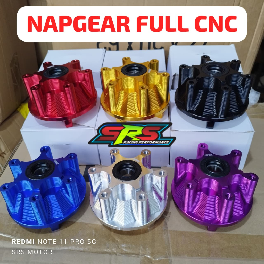 SRS NAP GIR NAPGEAR YAMAHA MX KING VIXION R15 MXNEW LUBANG 4 dan 6 CNC FORGING DUDUKAN GEAR