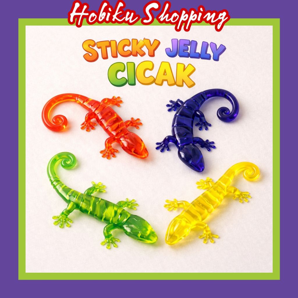 Sticky Jelly Cicak – Mainan Jelly Lengket Elastis