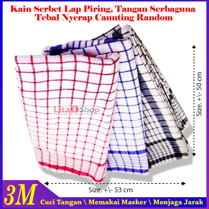 Serbet Tebal / Kain Serbet / Kain Lap / Serbet Dapur / Serbet Katun  Serbet Dapur Kain Lap Topo