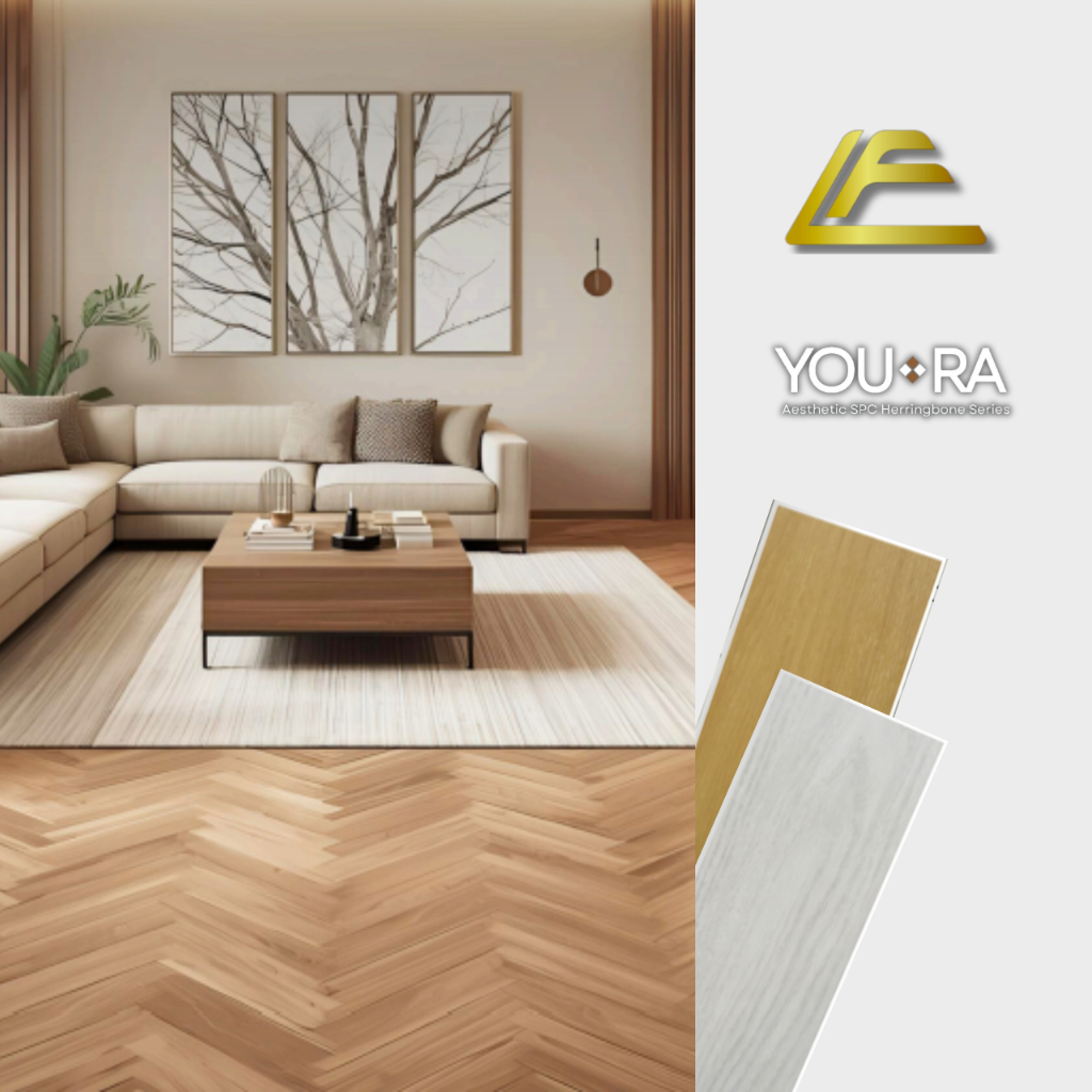 Lantai SPC Youra Herringbone 5,5 mm | Lantai SPC Herringbone Estetik
