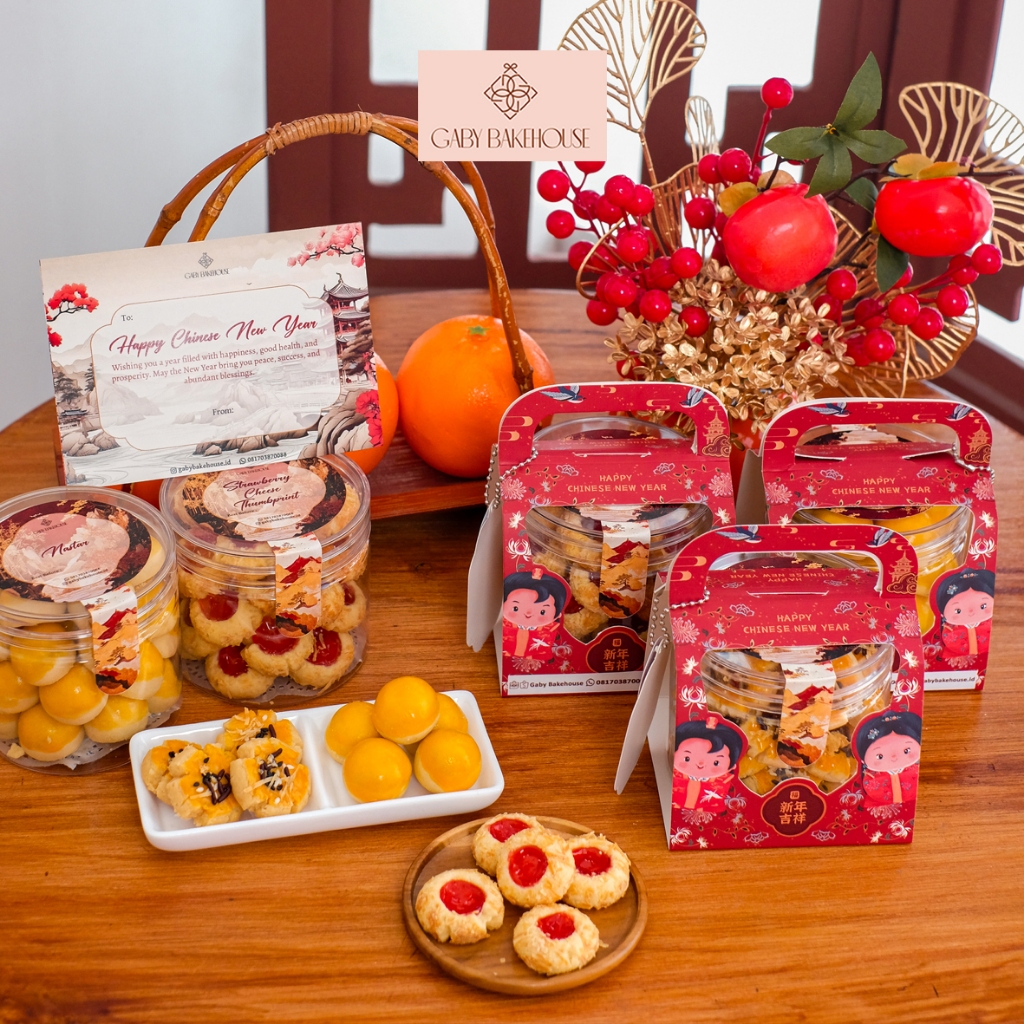 XIN - CNY Hampers Imlek Chinese New Year Cookies Premium Kue Kering Nastar Chui Kao So Strawberry Ch