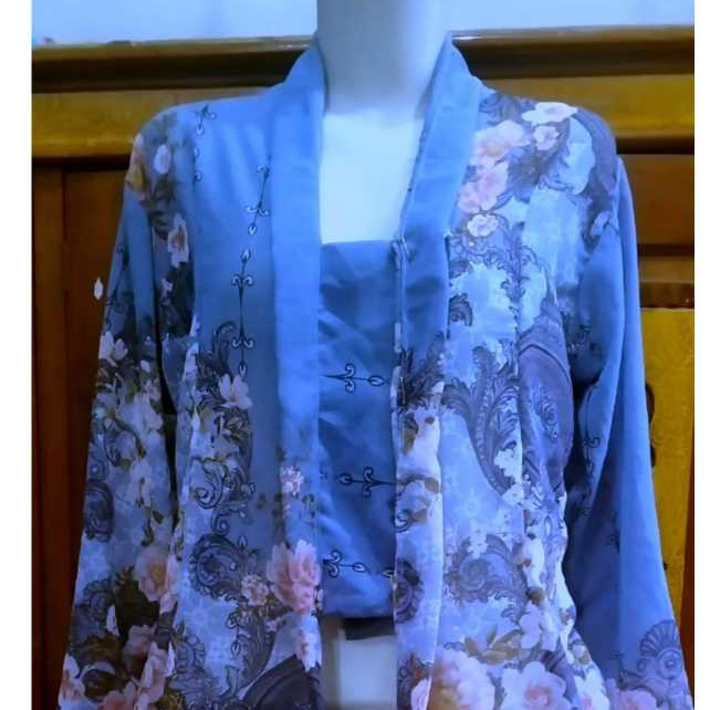 pakaian wanita atasan model baju kebaya tradisional kutubaru nenek bali lengan panjang bahan sifon m