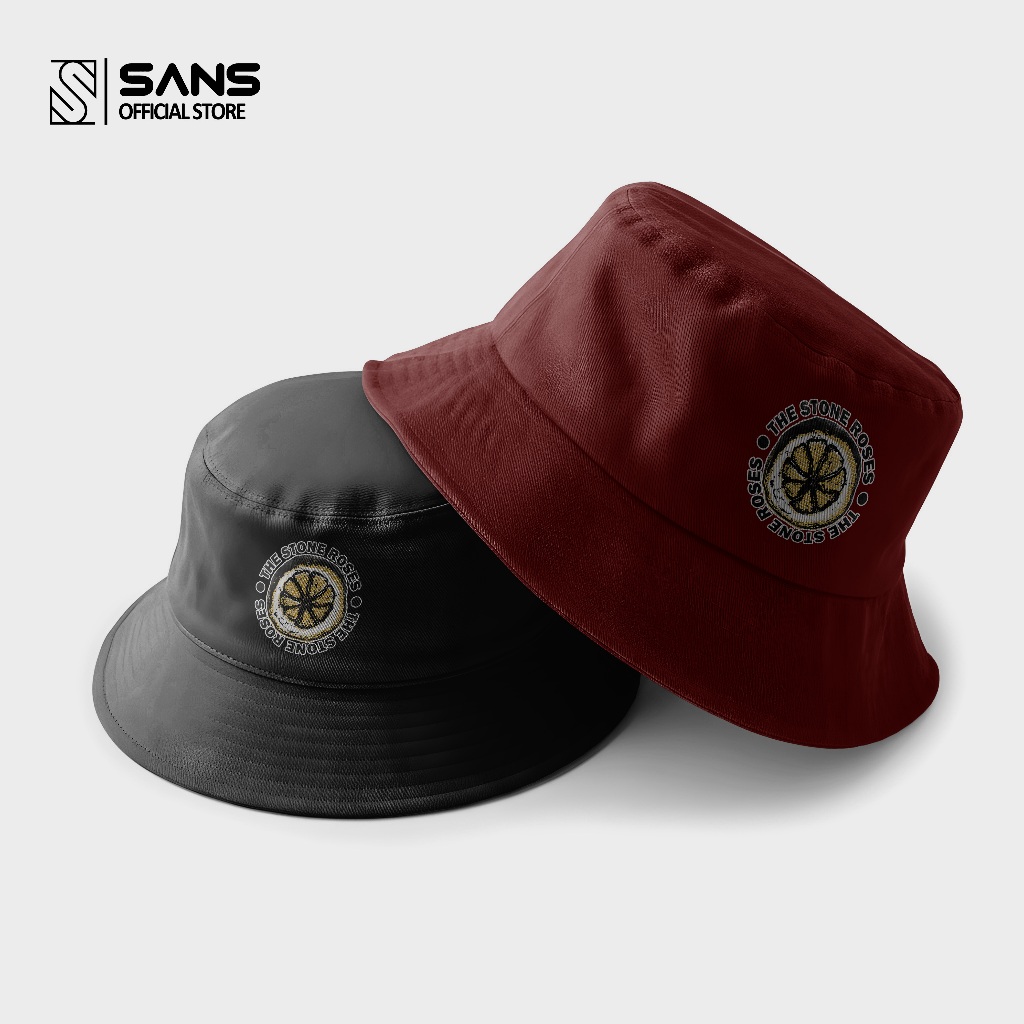 Topi Bucket Hat Premium Logo The stone Roses Band - Bucket Hat Casual Original Hight Quality Uniseks