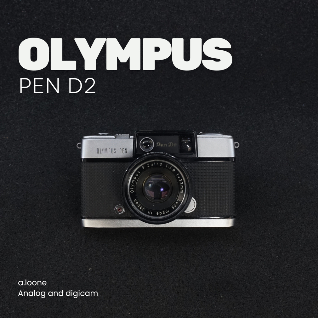OLYMPUS PEN D2 SILVER — HALF-FRAME RANGEFINDER ANALOG KLASIK 35MM ROLL FILM