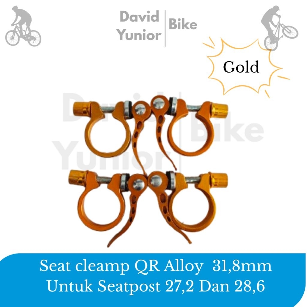 Seatclamp Qr Alloy 31,8Mm Klem Penjepit Untuk Seatpost 27,2 Dan 28,6 Sepeda Mtb Lipat Co