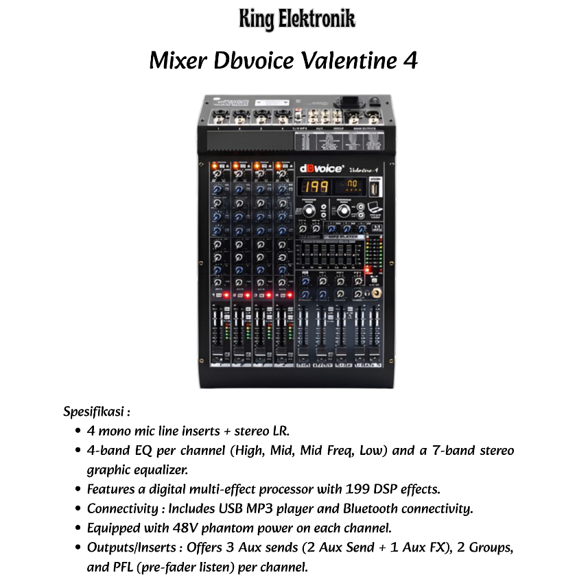 Mixer Dbvoice 4 Channel Valentine 4