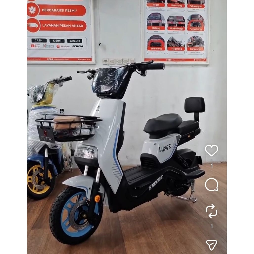 Sepeda Listrik Exotic Luxor putih white sepeda listrik termurah sepeda listrik murah sepeda listrik 