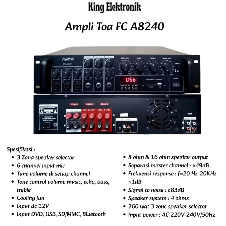 Amplifier Toa Firstclass FC A8240