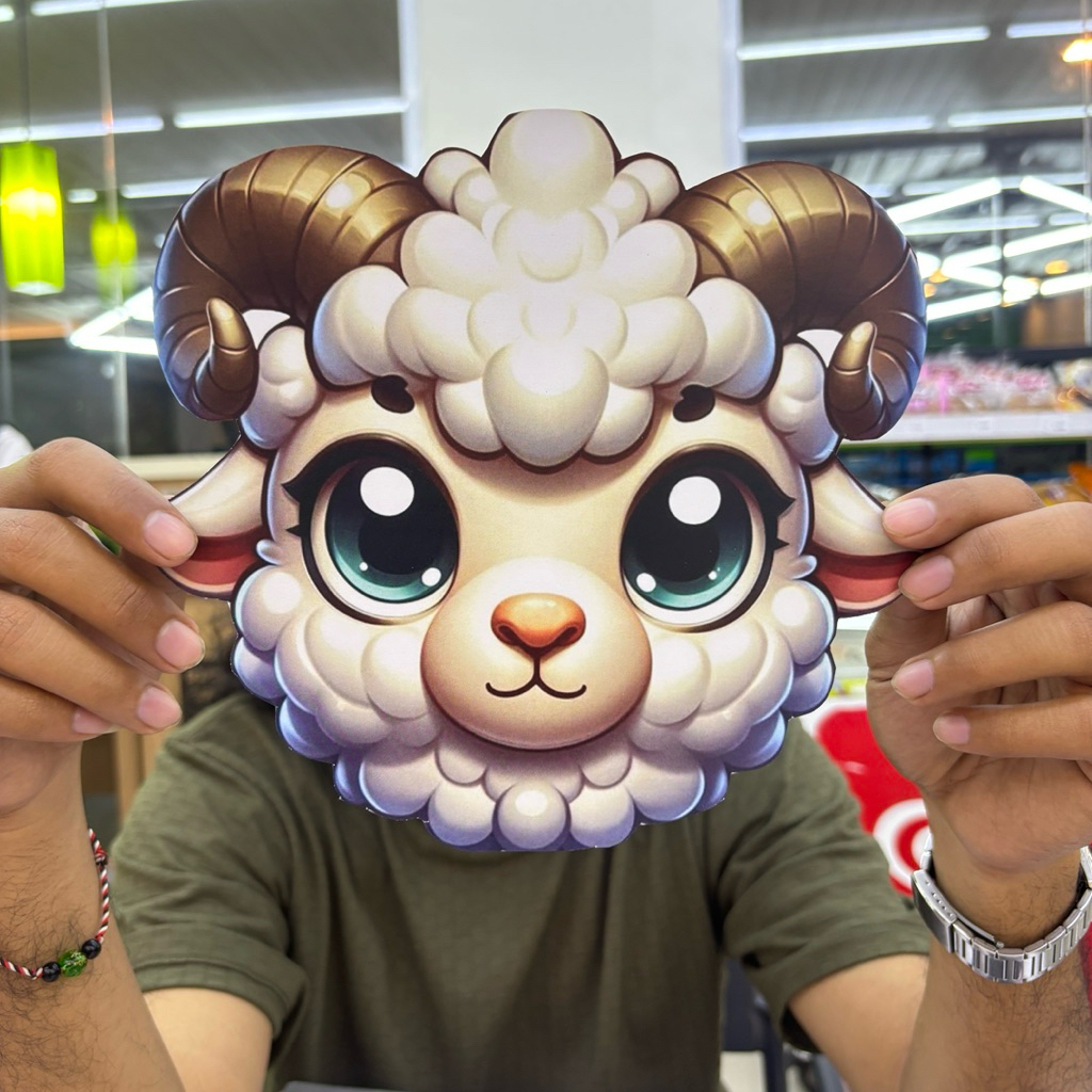 topeng kambing lucu topeng karakter kambing 3d