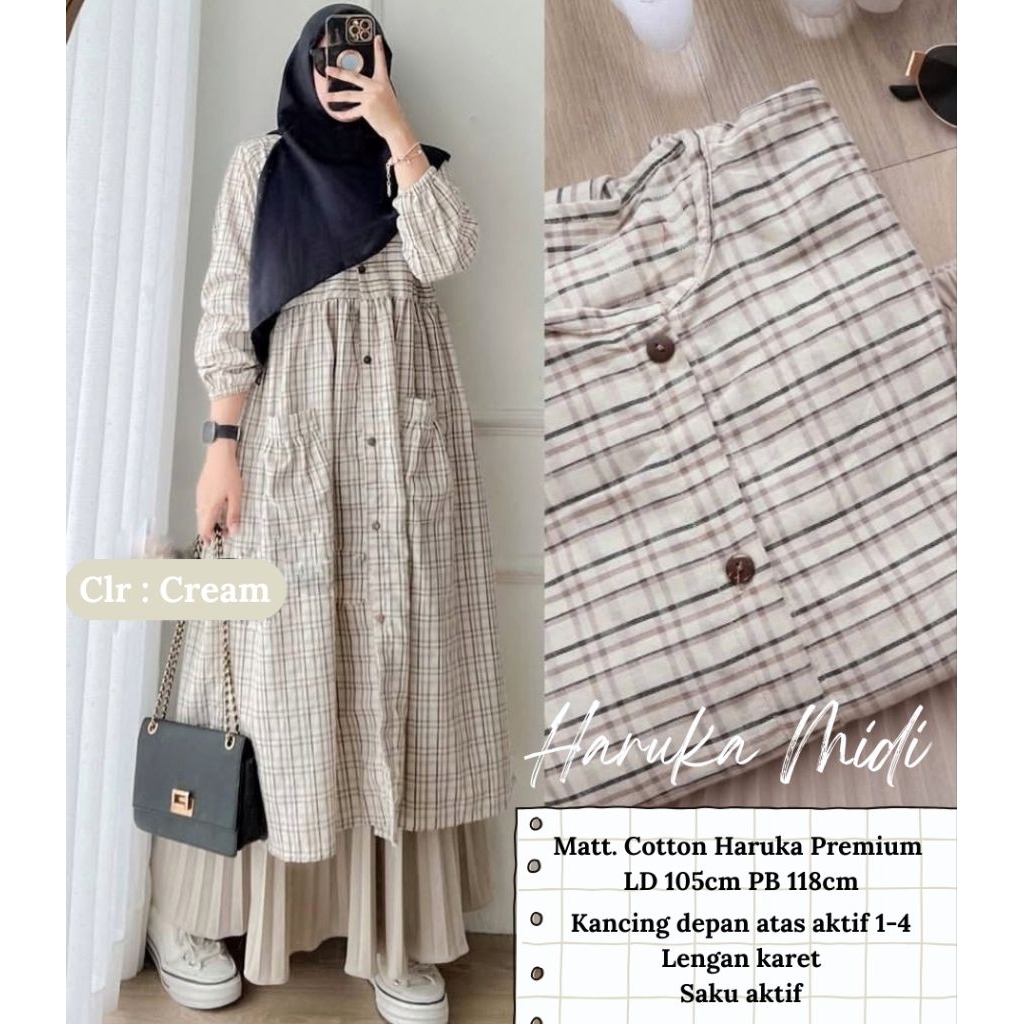 Haruka Midi Cotton Haruka Premium / Midi Dress Katun Motif Premium