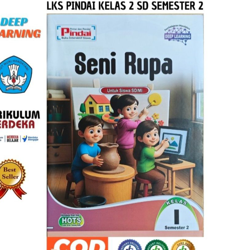 Lks Pindai Seni Rupa Kelas 1 SD/MI Smt 2 Kurmer dilengkapi Soal HOTS 96 Hal