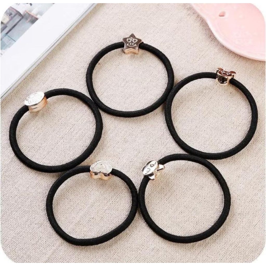 Ikat Rambut Hitam Wanita Polos | Iket Rambut Karet |  Gelang Body Jewerly Kunciran