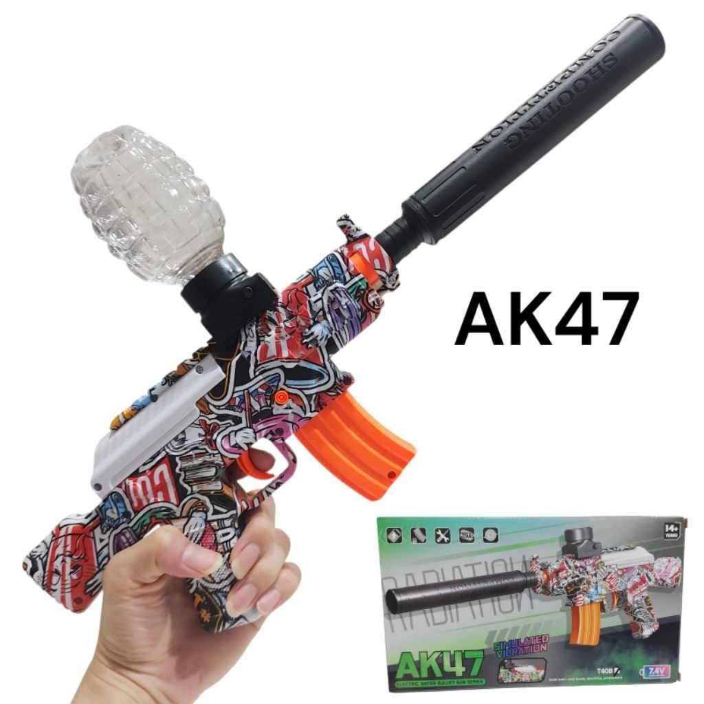 Mainan Pistol Water Gel Electric Anak Anak AK47 M416 MP7 / Mainan pistol / Mainan Tembakan Air Blast
