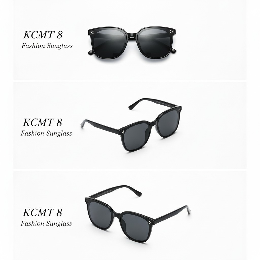 DS Kacamata Hitam Cewek Cowok Gaya Korea Frame Kotak Hitam Putih Elegan KCMT8