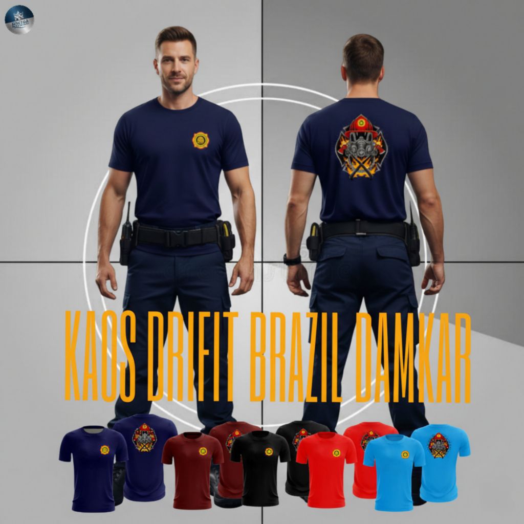 kaos drifit brazil dtf damkar lengan pendek