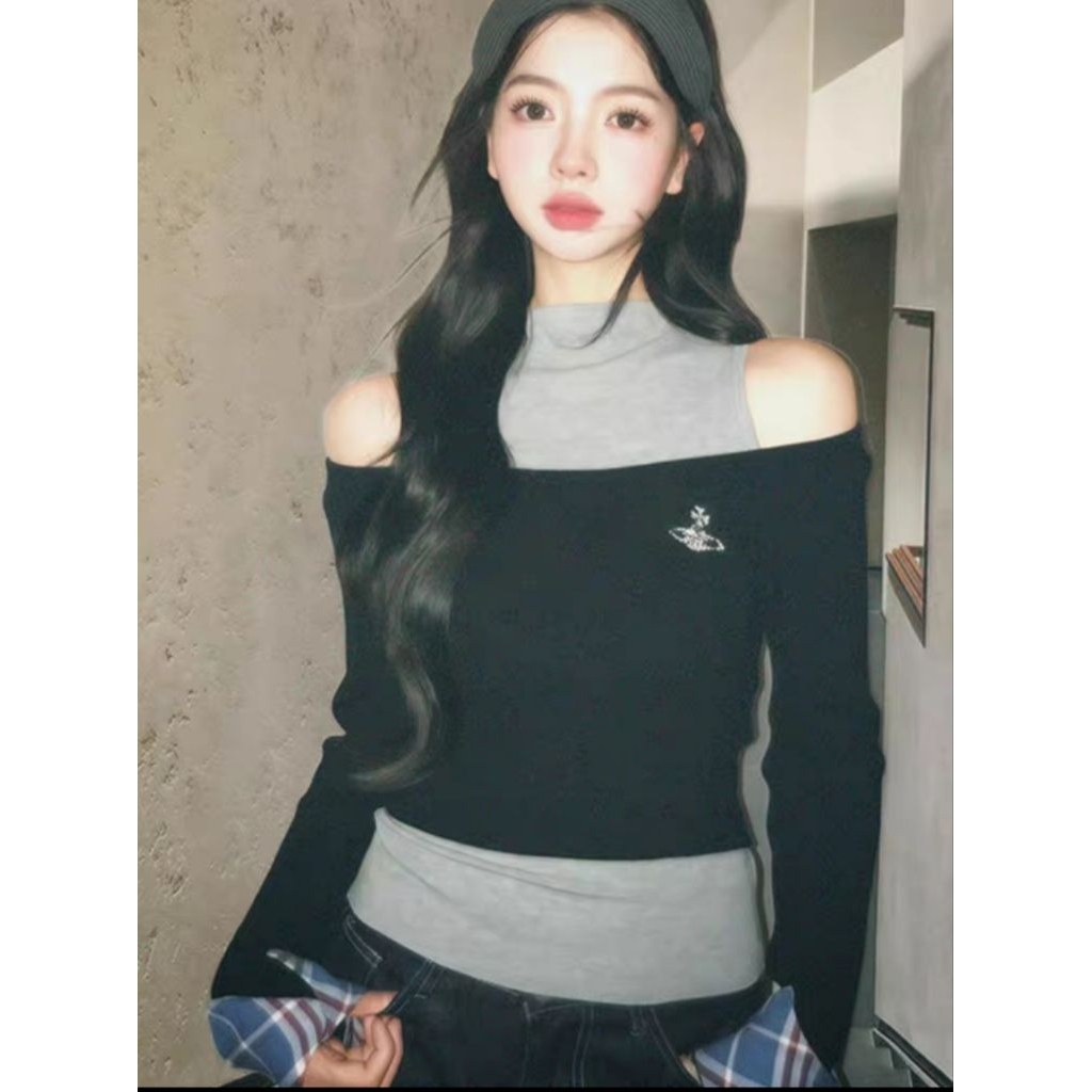 Atasan Y2K Aesthetic | Baju Streetwear  Edgy | Grunge outfit | acubi outfit |alt outfit