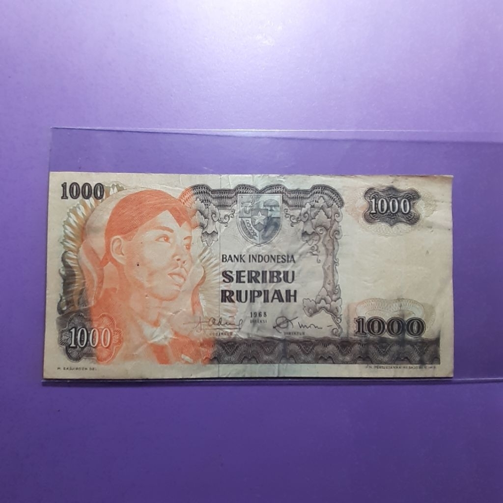 Uang kuno 1000 rupiah seri sudirman 1968